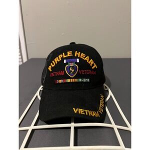 U.S.‎ Warriors Purple Heart Vietnam Veteran Hat Black Military Baseball Cap